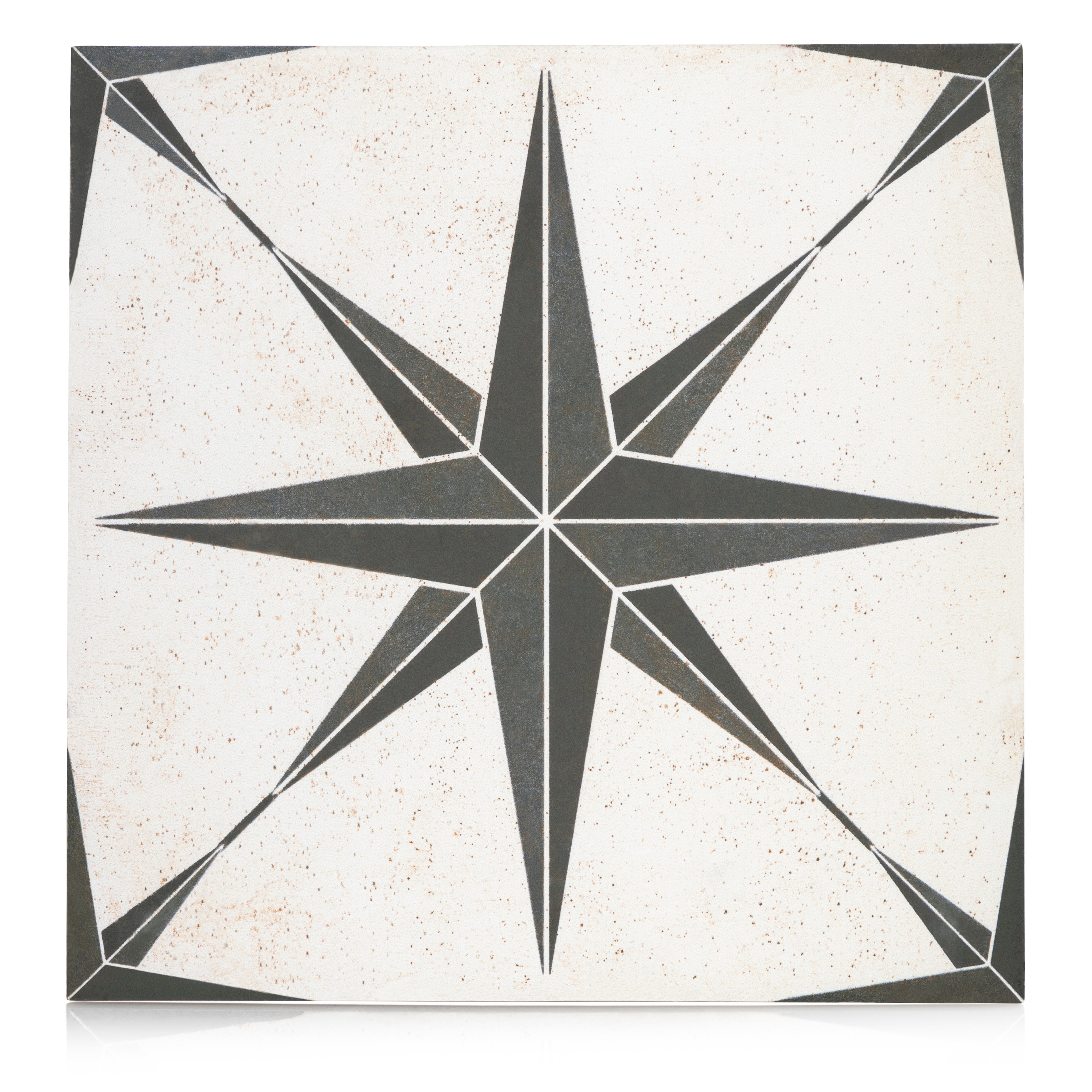 9x9 Star Black porcelain tile - Industry Tile